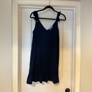 BB Dakota Navy Ruffle Strap Mini Dress